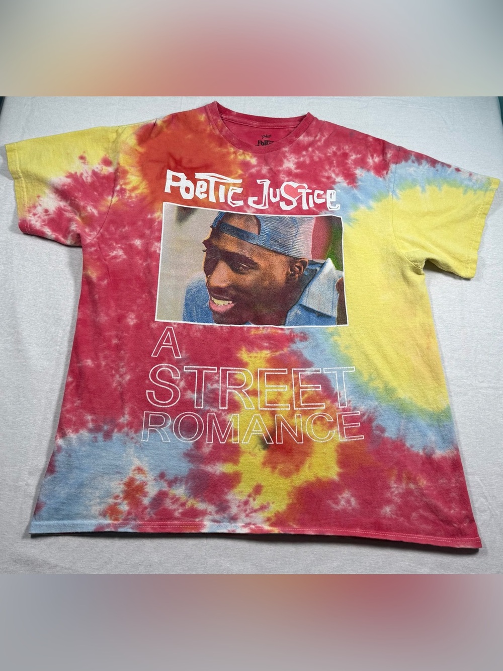 2Pac Tupac Poetic Justice Movie Graphic T-Shirt Large Philcos Retro Tie Dye